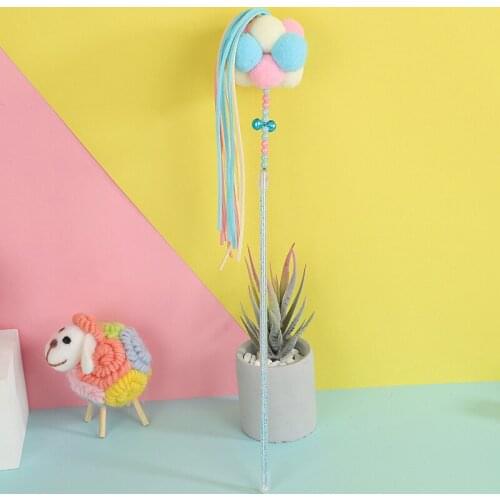 2 Pcs/set Pet Cat Teaser Feather Toys Kitten Funny Retractable Rod Cat Wand Toys Fishing Pole Pet Cat Toys Interactive Stick