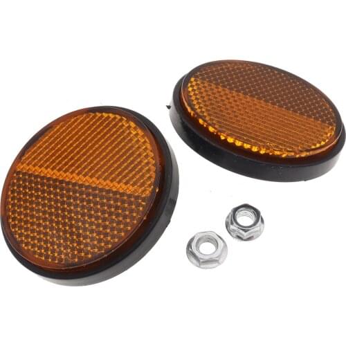 2Pcs Round Orange Reflector for Chinese Enduro Motorcyle ATV Go Kart Gas Sciiters Super Pocket Dirt Bike