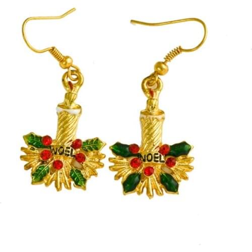 2019 Fashion Statement Bijoux Pendant Christmas girls gift oorbellen Rhinestone Garment Jewelry Christmas Flower Brincos E0002