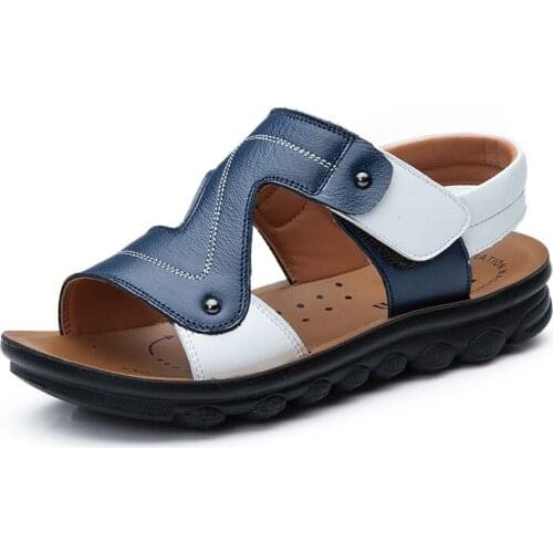2020 Summer New Boys Leather Sandals Kids Beach Shoes Soft Non-slip Childrens Sport Sandal Flat Open Toe Toddler Infant Shoes