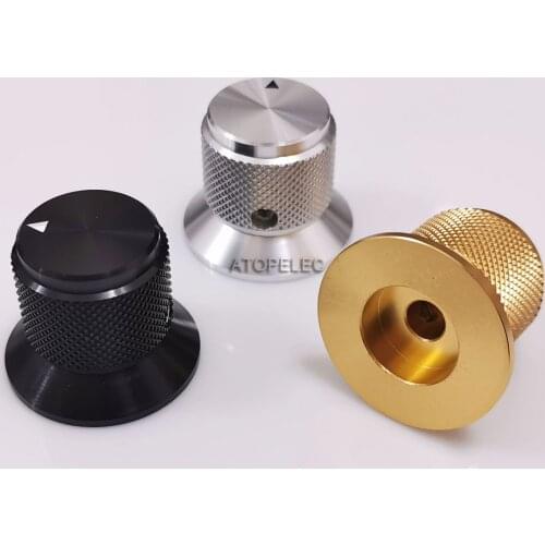 30*25mm Solid Full Aluminum Knob HiFi Hi-End Audio AMP DAC CD Potentiometer Volume Control 6mm Shaft CNC Machined Anodized
