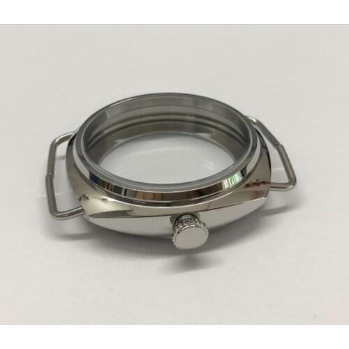 45mm 316L stainless steel watch case fit ETA 6497/6498 Mechanical Hand Wind movement Watch accessories bk21-K8