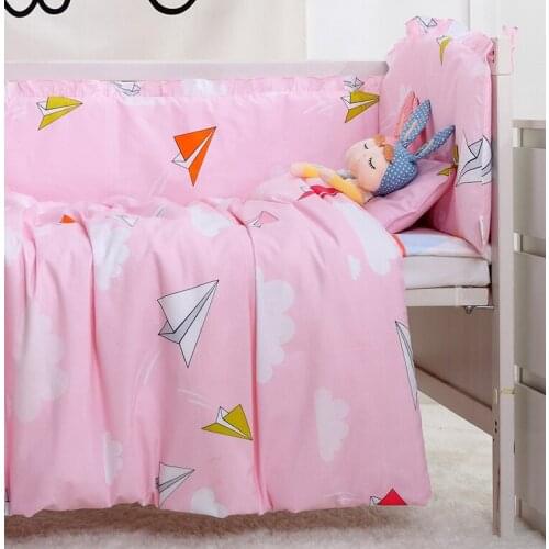 7PCS Full Set Baby Bedding kit Bed Around Cot Bumper Baby Cot Set Multi Sizes Bed Set juego de cama(4bumper+sheet+duvet +pillow)