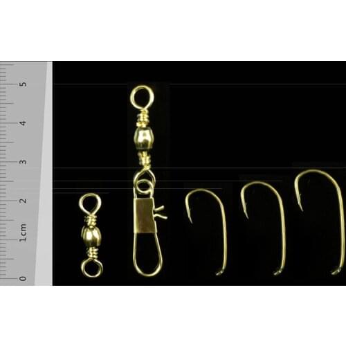 73PCS Fish Tackle Hook Snap Sea Fishing Snapshot Fishing Hook Connector Snap Rotation Fishing Gear Solid Ring