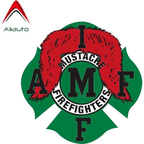 Aliauto Personality Car Sticker Mustache Firefighter Decal PVC for Mercedes W204 Mercedes W211 Subaru Impreza Gti,15cm*15cm