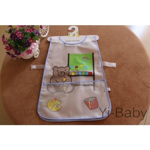 Free Shipping YB0001 bear EVA waterproof childrens apron Protect cloth clear Painting clothes bib Kids art smock 12PCS/Set