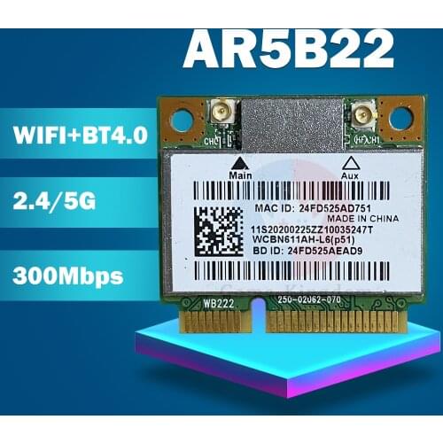 Wireless Network Card for Wifi Wireless bluetooth Card AR5B22 AR9462 for Lenovo y400 y500 y410p y510p