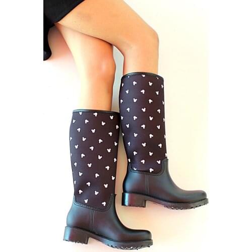 Ç20212Siyah Pink Potin Black Women Boots Ç20212