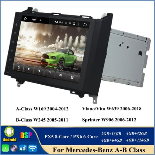 DSP PX6 1 din 9" Android 10 Car DVD Player for Mercedes Benz B200 W169 W245 Viano Vito Radio GPS WIFI Bluetooth 5.0 Easy Connect