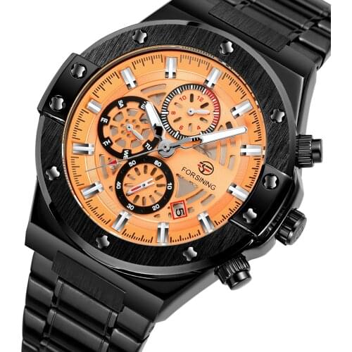 Water Resistant Stainless Steel Automatic Mechanical Wristwatch Men s Skeleton Multifunction Men Watches 4150