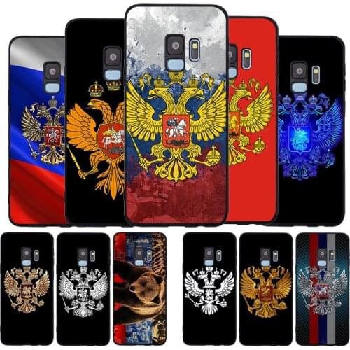 Russia Russian Flags Emblem Black TPU Silicone Soft Phone Case For Samsung Galaxy S20 S10 S9 S8 Plus Lite NOTE 10 9 8 S7 EDGE