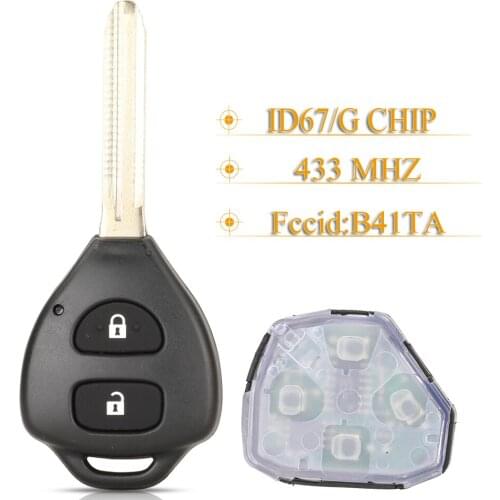 Kutery 2 Buttons Smart Remote Car Key Fob 433Mhz ID67/ G Chip B41TA For Toyota Prius 2 Hilux Etios Vios Yaris Innova Sw4 Camry