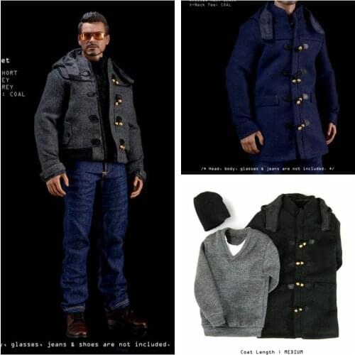 1:6 male figure Woolen Coat+Sweatshirt+Hat set clothes for 12" Action figure doll.not include doll,jeans,shoes and other E2789