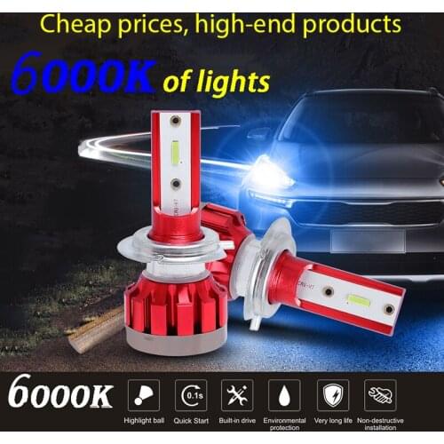 Low price and high brightness 6000K car headlight bulb h7 led, small size, smart start, long service life, best-selling car lamp