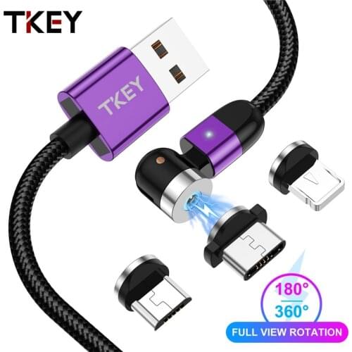 TKEY Magnetic Micro USB Cable For iphone xiaomi mi 9 10pro Android Fast Charging Magnet Charger USB Type C Cable Phone Cord Wire