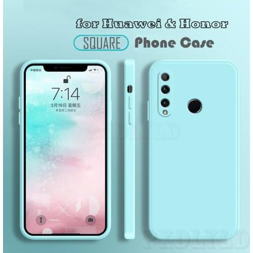 Fashion Square Frame Silicone Phone Case For Honor 10 20 Lite 10i 20e 20s 30s 30i 30 Pro 8X Play Huawei Nova 5T 3 3i Soft Cover