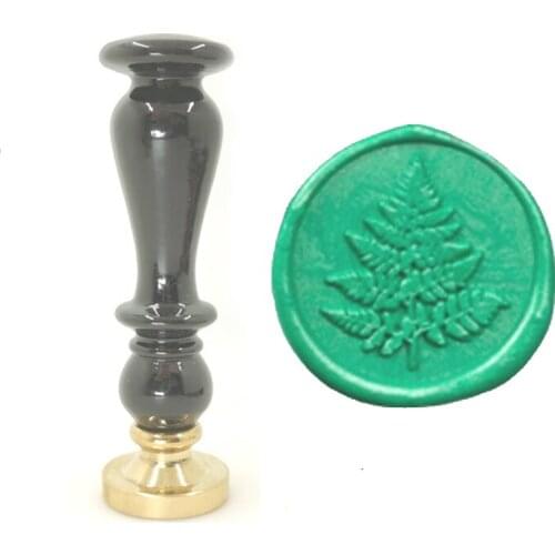 Natural Plant Leaf Wax Stamp Exquisite Paint BLACK handle,Ancient Seal Retro Stamp,Personalized Stamp Wax Seal High Quality