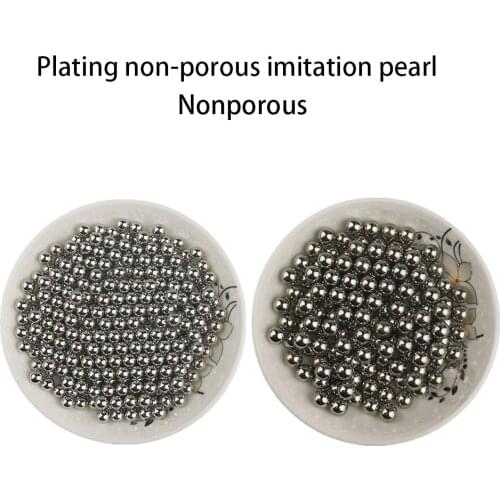 DIY non-porous electroplating imitation pearl handmade material 6-8mm window decoration ornaments round loose beads accessories