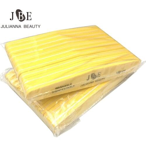 50Pcs Yellow Professional Nail File 100/180 Nail Buffer Block lime a ongle Pedicure Manicure Gel Polish Curve Nail Care Tools