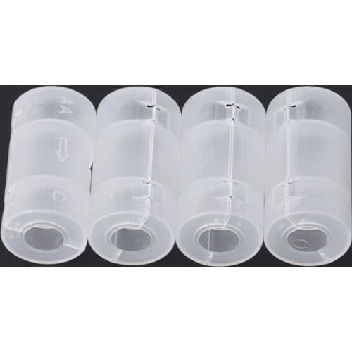 Translucent AA To C Size Cell Battery Converter Adaptor Holder Case Shell Cover