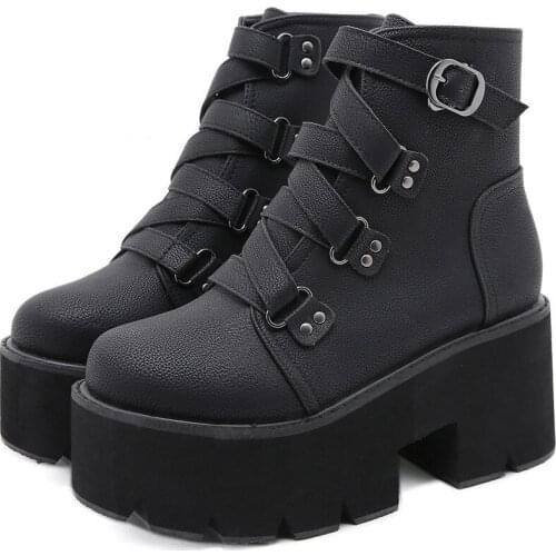 RASMEUP 2020 Fashion Women Winter Warm PU Womens Platform Chunky Shoes Casual Comfortable Platform Ladies Shoes Big Size