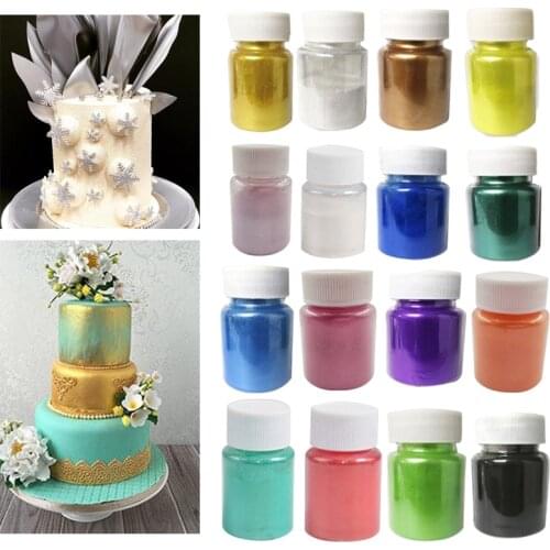 15g Edible Cake Decorating Powder Mousse Cake Fondant Macaron Chocolate Decor Gold Flash Glitter Pearl Powder Baking Color Dust