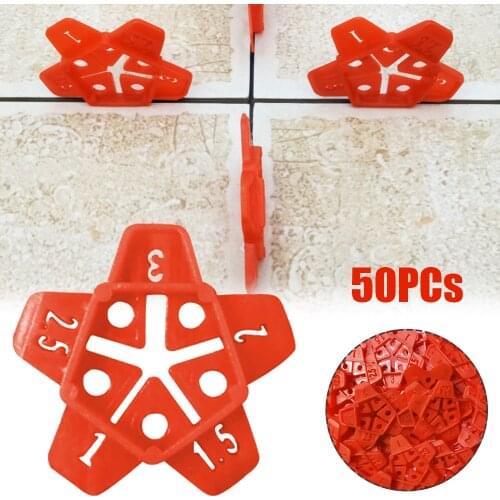50pcs 5 Size Ceramic Gap Tile Leveling System Locator Cross Tile Leveling System Gap Manual Grout Pump Floor Construction Tools