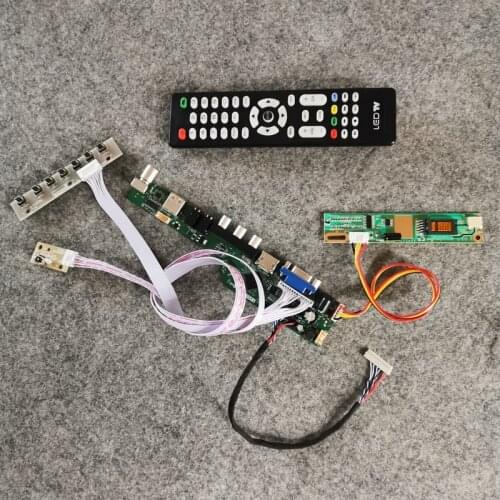 Universal LCD panel drive card 20-Pin LVDS VGA+AV+USB Fit B121EW01/B121EW02/B121EW03 screen DIY kit 1-CCFL 1280*800 monitor