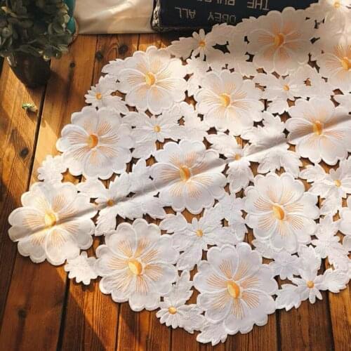 1pcs Embroidery Fabric Table Runner Tables Cover Home Wedding Banquet Festival Party Catering Hotel Restaurant Table Decor