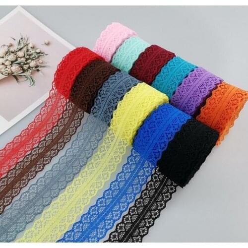 10 Meters/Roll 2.5cm Lace Polyester Hollow Non-Elastic Lace Fabric Underwear Umbrella Bridal Bouquet Lace Accessories