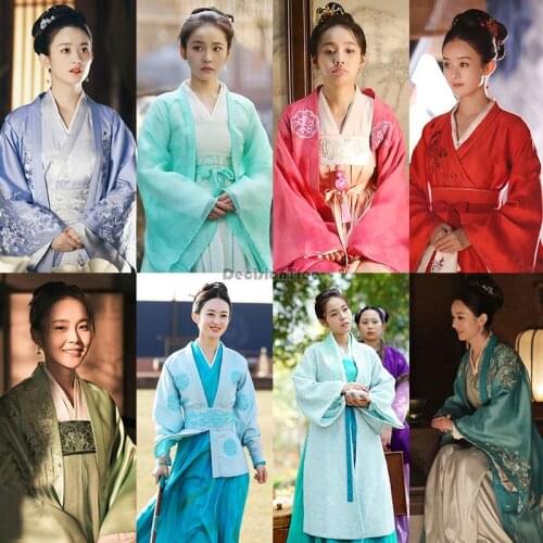 2021 tv series costumes the story of minglan multicolor traditional oriental attire movie stage outfit cosplay dress soft satin