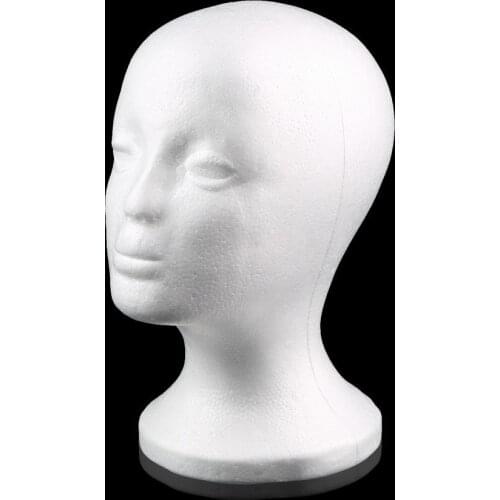 2017 Hot White Female Styrofoam Mannequin Manikin Head Model Foam Sponge Wig Hair Glasses Display Glasses Cap Display Stand