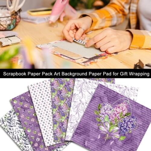 24Sheets Flower Printed Scrapbooking Paper Crafts Art Background Paper DIY Scrapbook Card Making Handmade Materials 15.2x15.2cm