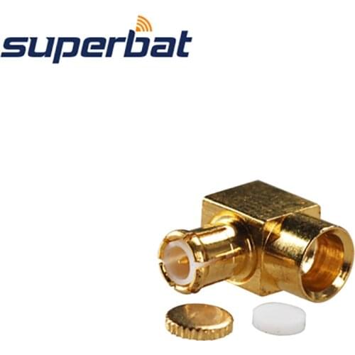 Superbat 5pcs MCX Solder Plug Right Angle Connector for Semi-rigid Cable .141'' ,RG402 Cable for WiFi