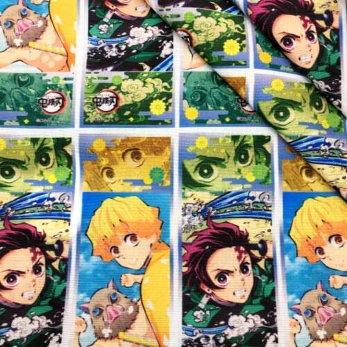 50*145cm Demon Slayer Patchwork Polyester Cotton Fabric Tissue Sewing Quilting Fabrics Needlework Material DIY,c17472