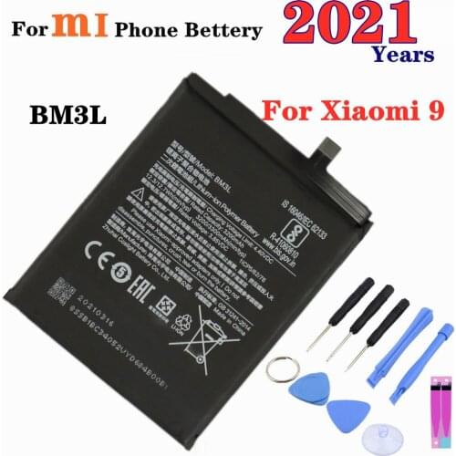 2021 Years BM3L Battery For Xiaomi 9 Mi9 M9 Mi 9 Mobile Phone Battery 3300mAh High Quality Batteries + Tools