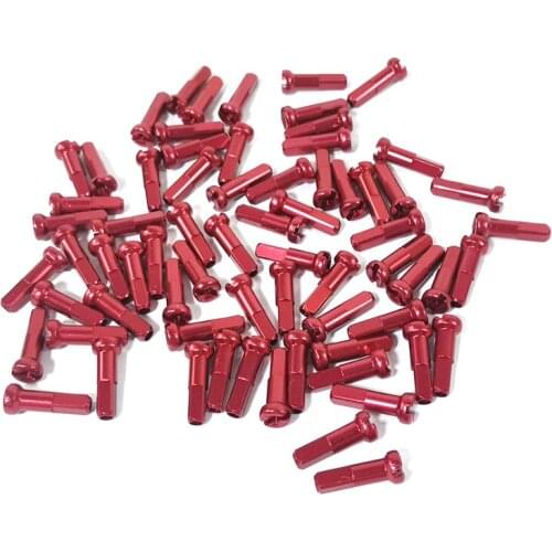 64psc/lot CNC 16mm 14G Alloy AL7075 NIpples round bike accessories MTB road bicycle aluminum nipples red made in Taiwan