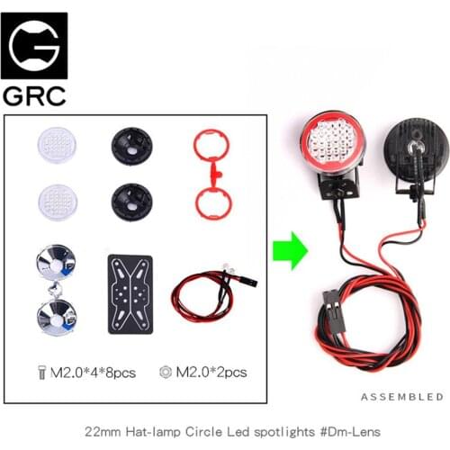 Model Parts GRC Durable 1 / 10 Rc Climbing Car 22mm Circular Spotlight Fine Workmanship Good Performance Good Appearance