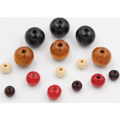 100pcs Wooden Natural Round Loose Beads DIY 12/14/16/18/20mm for Bracelet Necklace Accessories Jewelry Making