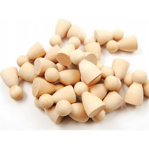 20Pcs 3.5*2.0cm Wood Chess Pieces Board Game Accessories Wood Pawn For Board Games DTY Accessories