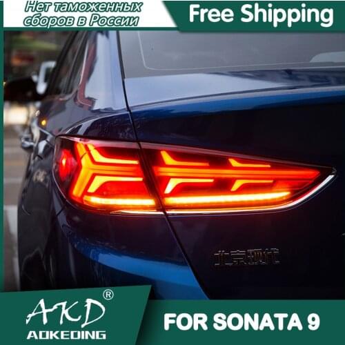 For Car Hyundai Sonata 9 Tail Lamp 2017-2018 Led Fog Lights DRL Day Running Light Tuning Car Accessories Sonata Tail Lights