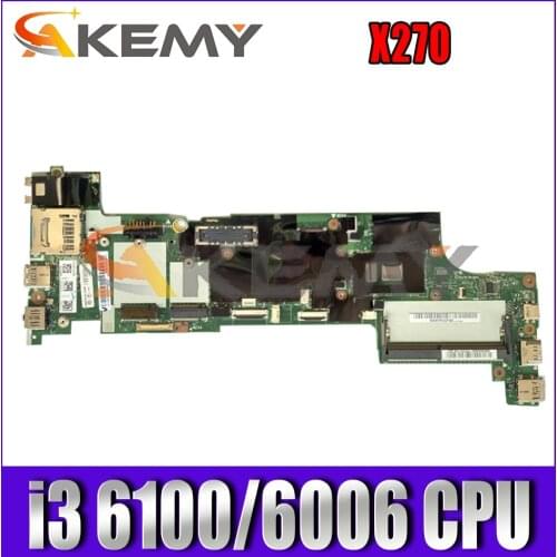 For Lenovo ThinkPad X270 laptop motherboard DX270 NM-B061 W/ CPU i3 6100/6006 tested FRU 01LW761 01LW762 01LW723 Mainboard
