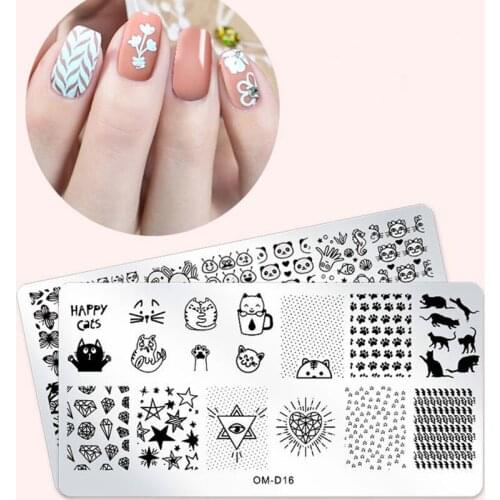 12x6cm Nail Transfer Stainless Steel Mold Rectangular Printing Oil Transfer Pattern Steel Plate Blue Film Color Drawing Board