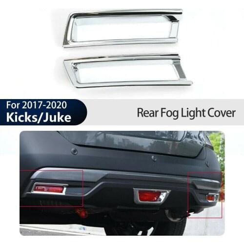 Chrome Rear Fog Light Lamp Cover Trim For Nissan Kicks/Juke 2017-2020 Car modification Auto parts