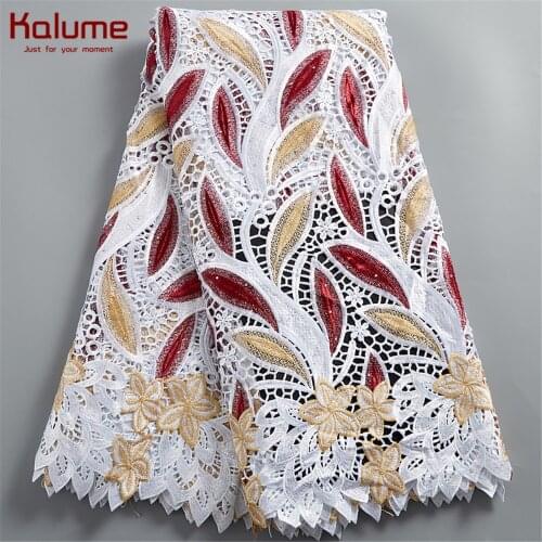 Kalume African Guipure Cord Lace Fabric 2021 Design Diy Dress African Cord Lace Fabric DIY Crafts Supply For Diy Dress F2477