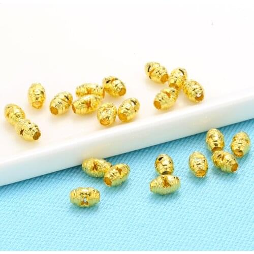 50 pcs Brass Hollow bucket spacer beads tube carved bead Shinny Bracelet DIY making for jewelry necklace accessories