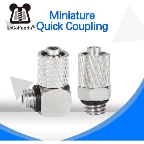 Miniature Pneumatic Fitting Windpipe Quick Joint 90 Degrees Bend Straight M5 M6 Threads Diameter 4 6mm Quick Twist Universal