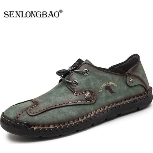 Brand Mens Shoes Breathable Leather Men Casual Shoes Outdoor Driving Shoes Lightweight Mens Flat Shoes Zapatillas Hombre