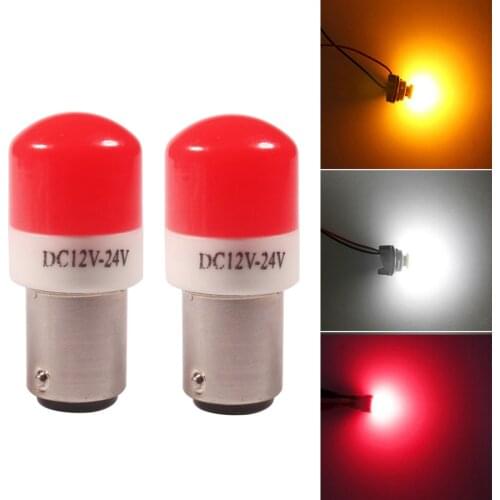 NHAUTP 2Pcs 1157 Ceramic Bulbs BA15S P21/5W LED Car Brake Lights Auto Tail Parking Lamp 3030SMD Red White Amber 12-24V
