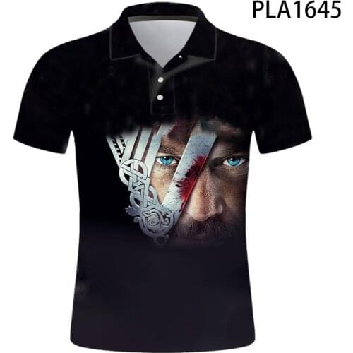 2020 New Summer Viking 3D Printed Polo Shirt Men Cool Streetwear Fashion Camisas Harajuku Short Sleeve Casual Hombres Ropa